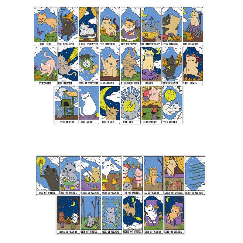 New 2025 [VANCARD'S] Leisurely Cat Tarot Cards, Playing Tarot Decks Cute Animal Nice Gifts