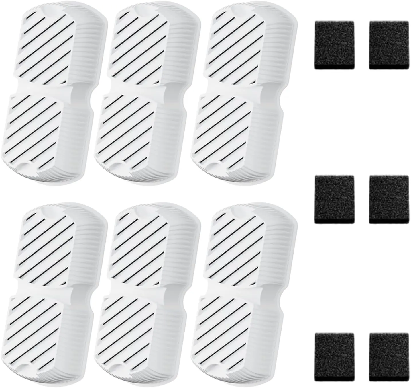 GROOKPET Dog Water Fountain Filters: 12 Dog Fountain Filters - Pet Water Fountain Filters Replacement - Including 6 Filters + 6 Sponges - Suitable for GROOKPET Dog Water Fountain for Large Dogs