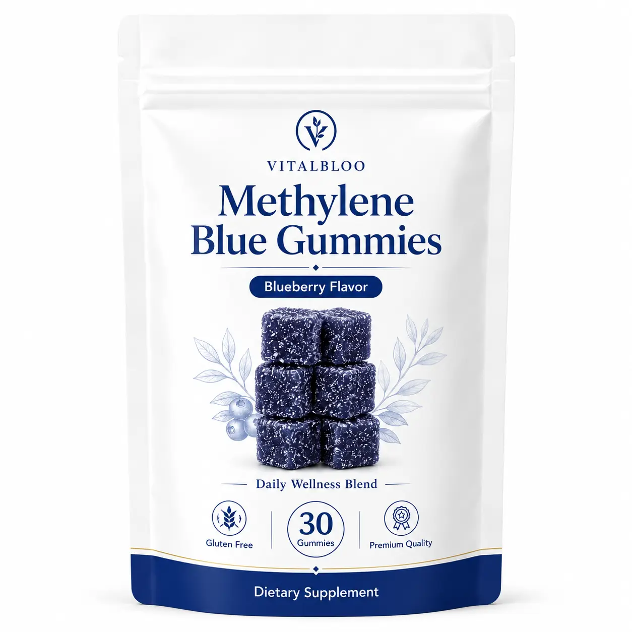 VITALBLO Methylene Blue Gummies 5mg Blueberry 30 Count