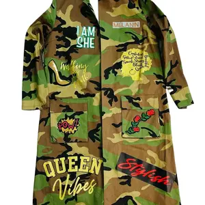 Trench Camo Jacket with open front