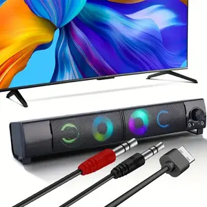 2 in 1 RGB LED Bluetooth speaker, subwoofer, speaker, with USB powered stereo, Aux 3.5mm cable and adapter, not waterproof   Smartphone Audio