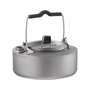Pure Titanium Kettle, Outdoor Tea-Brewing Pot & Cookware — Camping Gear & Supplies, Wilderness Dining Set, Portable Titanium Cookset