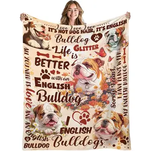 French Bulldog Blanket Gifts for Women, Brown French Bulldog Blanket for Boy, Soft Frenchie Blankets for Dog Lovers Owners, Flannel Warm Blankets for Couch,Gifts for Christmas Thanksgiving