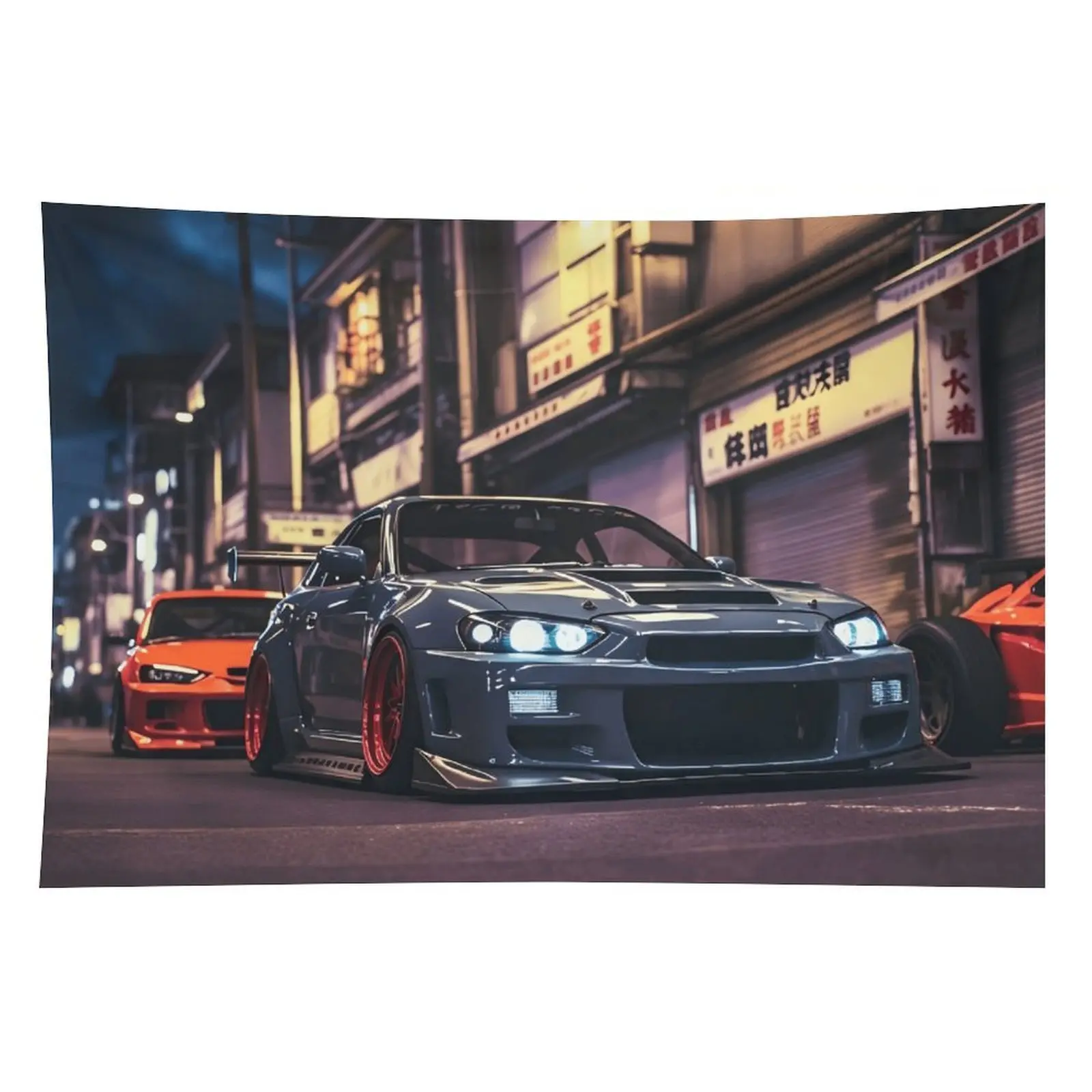 1PC JDM R32 Polyester Tapestry - Japanese Street Aesthetic Wall Hanging, Durable Decoration for Bedroom, Living Room Indoors, Room Art Home Wall Decor