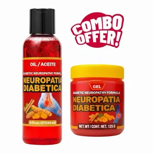 VIRAL COMBO OFFER! Neuropatía Diabética Combo – Pain Relief Gel 125g (4.4 oz) & Massage Oil (6oz) Natural Formula with Turmeric & Cinnamon – Helps Relieve Diabetic Nerve Pain, Tingling & Discomfort