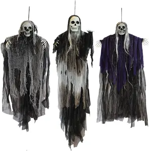 Halloween Skeleton Ghosts Decorations - 3 Pack Hanging Decor for Halloween