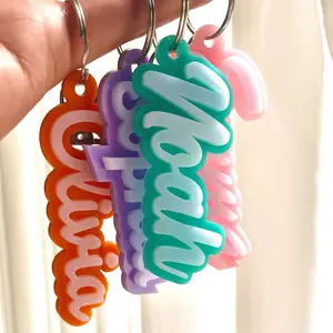 Personalized Acrylic Keychain, Acrylic Name Tag, Backpack Name Tag, Diaper Bag, Custom Name Keychains, Lunchbox Name Tag, Retro Name