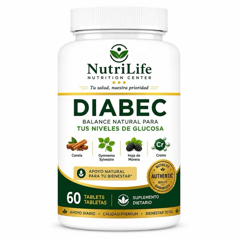 DIABEC Natural Dietary Mineral Supplement for Blood Sugar Support - Cinnamon, Gymnema, Mulberry Leaf, Chromium - 60 Tablets