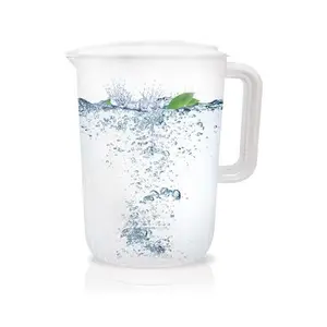 2L Plastic Pitcher with Lid – Water Jug, Iced Tea Dispenser, Juice Container, Carafe for Water, Tea, and Beverages – 0.52 Gallon Capacity