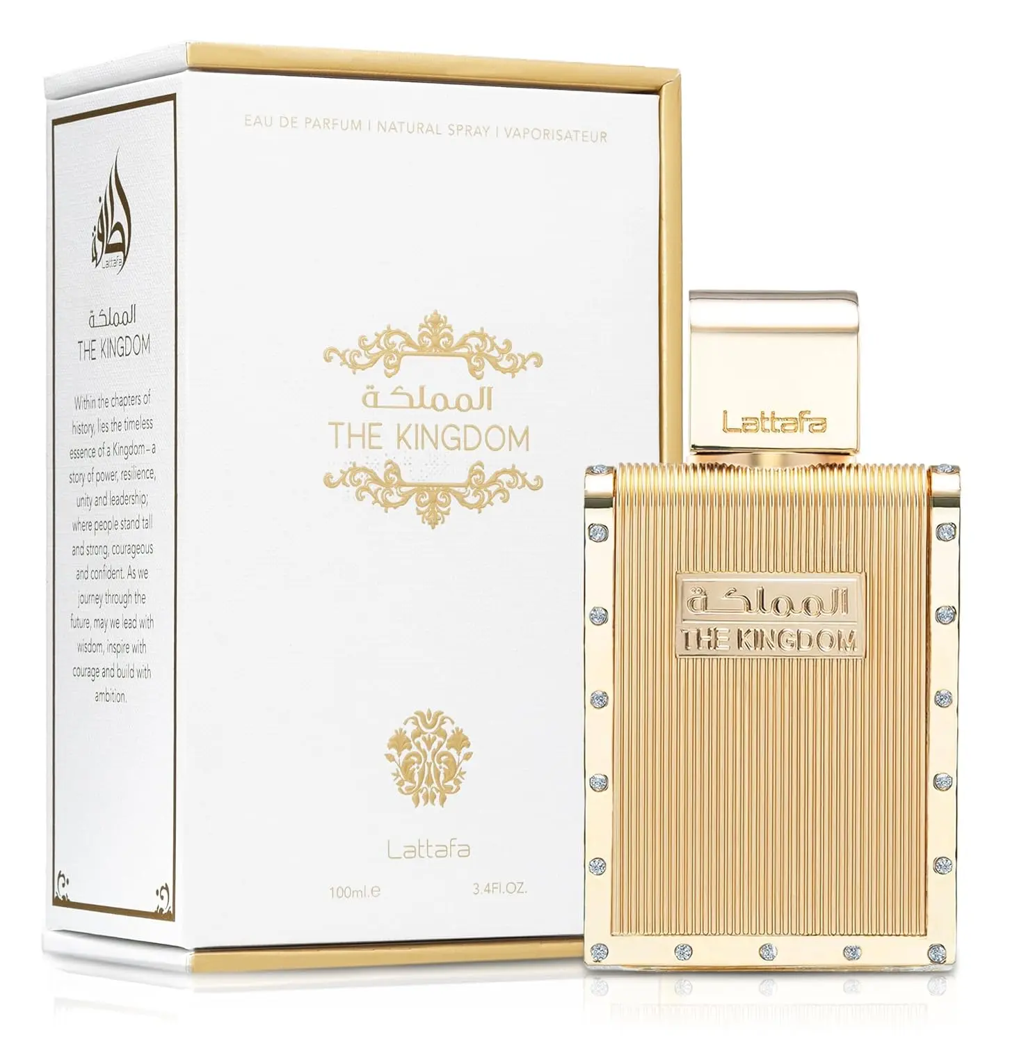Lattafa The Kingdom for Men Eau de Parfum Spray 3.4 Oz Cologne Perfume Fragrance Aromatic Vanilla Sweet Spicy