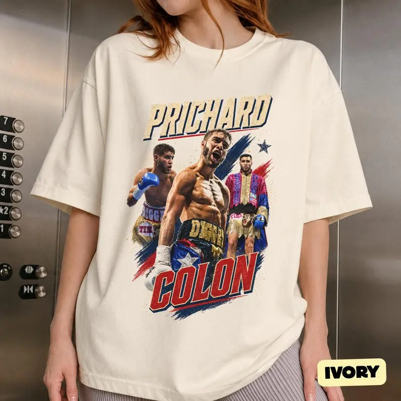 Prichard Colon Vintage Bootleg Boxing Graphic T-Shirt - 90s Retro Heavyweight Cotton Tee