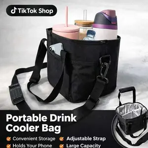 Family Size 4 Compartment Drink Bag, Multiple Tumbler Carrier Caddy Drinkware Insulated Sturdy Bottle New hackysack
