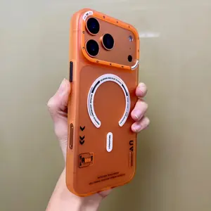 Matte Magnetic Phone Case For iPhone 17 16 15 14 13 12 Pro Max For Magsafe Wireless Charge Frosted Back Metal Lens Frame Buttons Cover