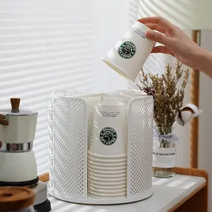 Elegant Disposable Cup Holder, Single-Use Cup Dispenser, Desktop Water Cup Storage Rack, Coffee Tea Cup Organizer, Tabletop Display Stand
