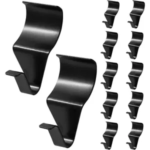 Vinyl Siding Hooks - 12 Pcs Black Heavy Duty Stainless Steel Vinyl Siding Clips Hangers for Hanging Outdoor Lights, Wreath, Ornaments, Decorations