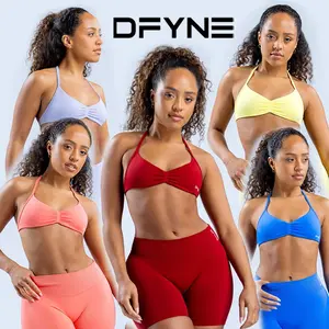 DFYNE Impact Sports Set  Seamless Sculpt Fit with Strappy Back, High-Waisted Bottoms & Ultra-Flattering Activewear Look Workout Running Clothes Workout Ribbed Sporty Lace Up Sportswear