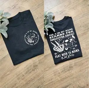 Funny the a in my name stands for aggervated popular humor scarcastic skulls tee