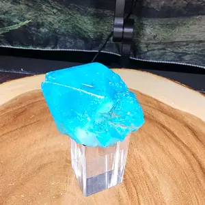 Elegant Non-Natural Aqua Quartz Rainbow Titanium-Coated Crystal Cluster - 160g Decorative Piece with Easy-Display Stand for Jewelry Accessories & Derivatives, Nature-Inspired Non-Natural Crystal Decoration