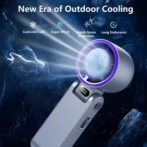 High Speed Turbo Fan Portable Folding 100 Wind Speed 3000mAh Battery Powered Up to 10 Hours of Operating Time 3-in-1 Handheld Fan Rechargeable with Air Turbo Technology for Outdoor Activities Traveling Use at Work