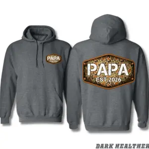 Papa EST.2026 Hoodie – Camo New Dad Sweatshirt, Rustic Hunting Style Gift for Men, Father-to-Be Present, Outdoor Apparel, Trending Unisex Hoodie for Dad