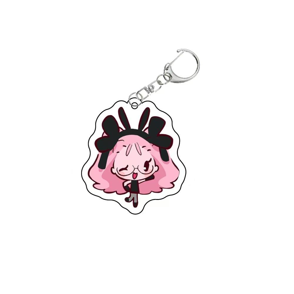 Alien Stage 6pcs Stained Glass Acrylic Keychain from Korea Pop-up Rabbit Cafe Cute Student Backpack Accessory Birthday Gifts for Boys Girls Pop-up Rabbit Design Alien Stage Figure