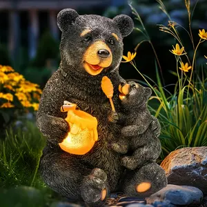 Resin Decorative Garden Statue Love Bear Statue Garden Decoration Gifts Halloween Gifts Christmas Ornament Decoration