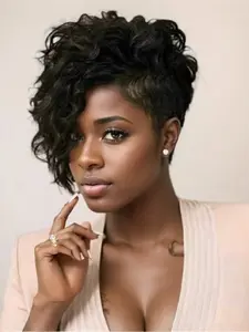 Women's Short Curly Wig, High-Temperature Fiber, Realistic Look, Perfect for Daily Use, Stylish and Natural Appearance, Synthetic Curly Wigs