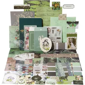 Scrapbook Kit for Beginners, Aesthetic Junk Journal Supplies, Scrapbooking and Journaling Materials,  Journals Stationery, Planner DIY Arts Craft, Women Adults
