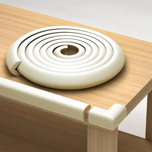 Furniture Edge and Corner Guards 20.4ft Protective Foam Cushion 18ft Bumper 8 Adhesive Childsafe Corners NonToxic Safe Baby Child Proofing Set for Table Fireplace Countertop White