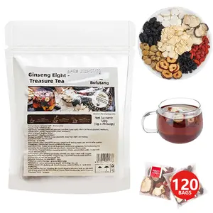 Kidney Tea Formula Ginseng Six Treasure Tea, Ginseng & Mulberry Herbal Tea, Kidney Cleanse Detox & Repair, Traditional Chinese Herbal Tea Bags, Five Treasures Teas For Men Women (20 Bags/1 Pack)