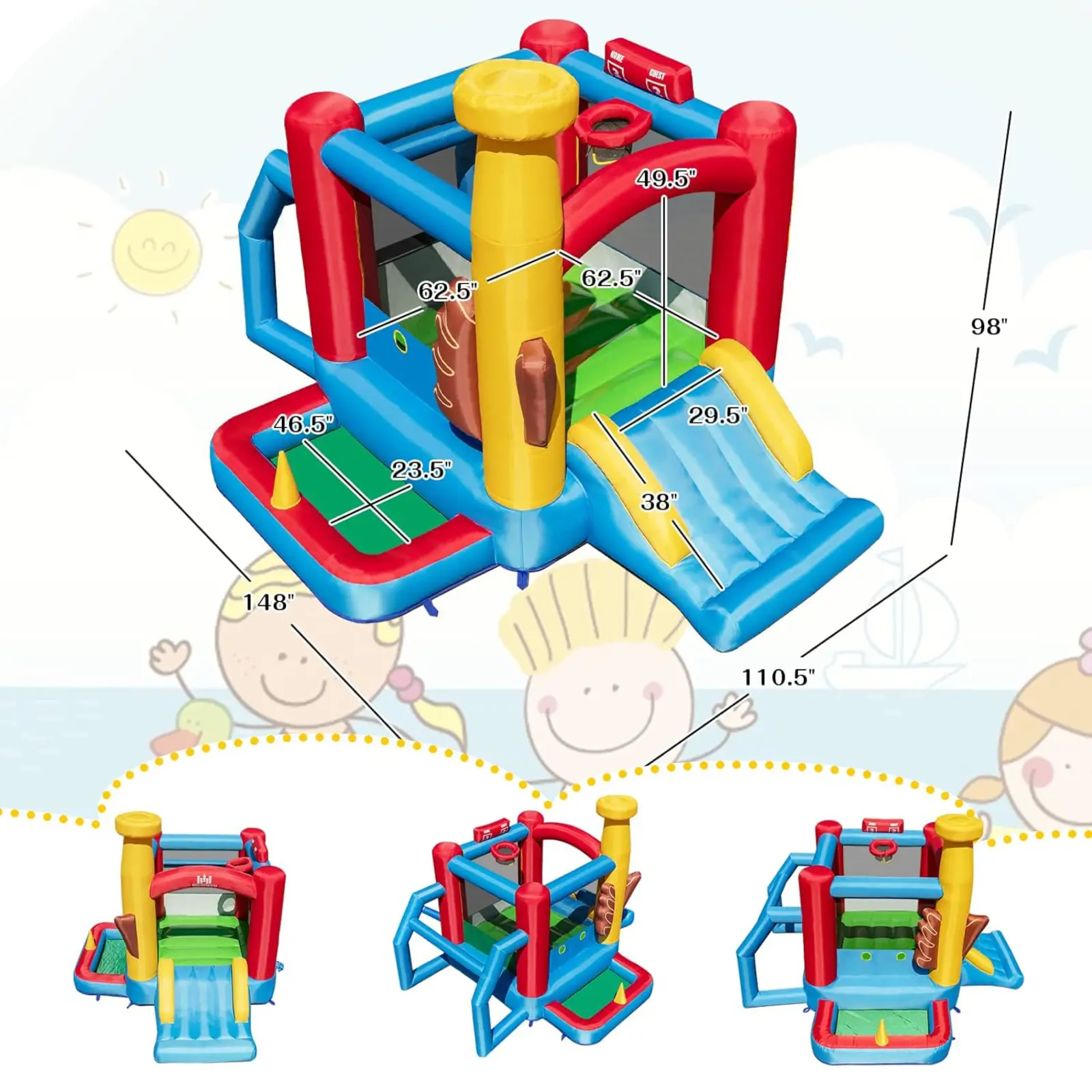 Style 7 Colorful with 680w Blower & 50 Ocean Balls