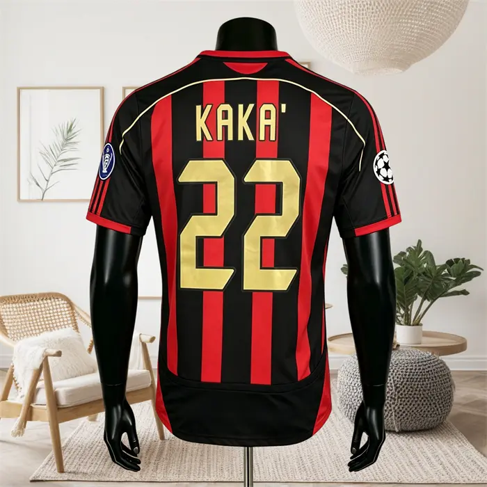 06 07 Season Kaka 22 stripe Short sleeve Soccer Jerseys