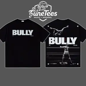 Bully By Ye 2026 Hip Hop Inspired Acid Washed Tee, Ye Graphic Vintage Tee, Bully Era Style Graphic Tee, Hip Hop Vintage Streetwear Tee, Music Fan Graphic Tee, Rap Merch Tee, Gift for Rap Fans, Gift for Boyfriend