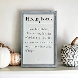 Hocus Pocus Book Page wood sign