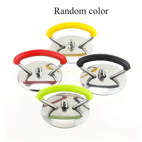 Stainless Steel Pot Lid Handle, 4 Counts/set Random Color Heat Resistant Pot Lid Handle with Silicone Grip, Kitchen Cookware Accessories, Modern Kitchen Accessories, Kitchenware Cooking