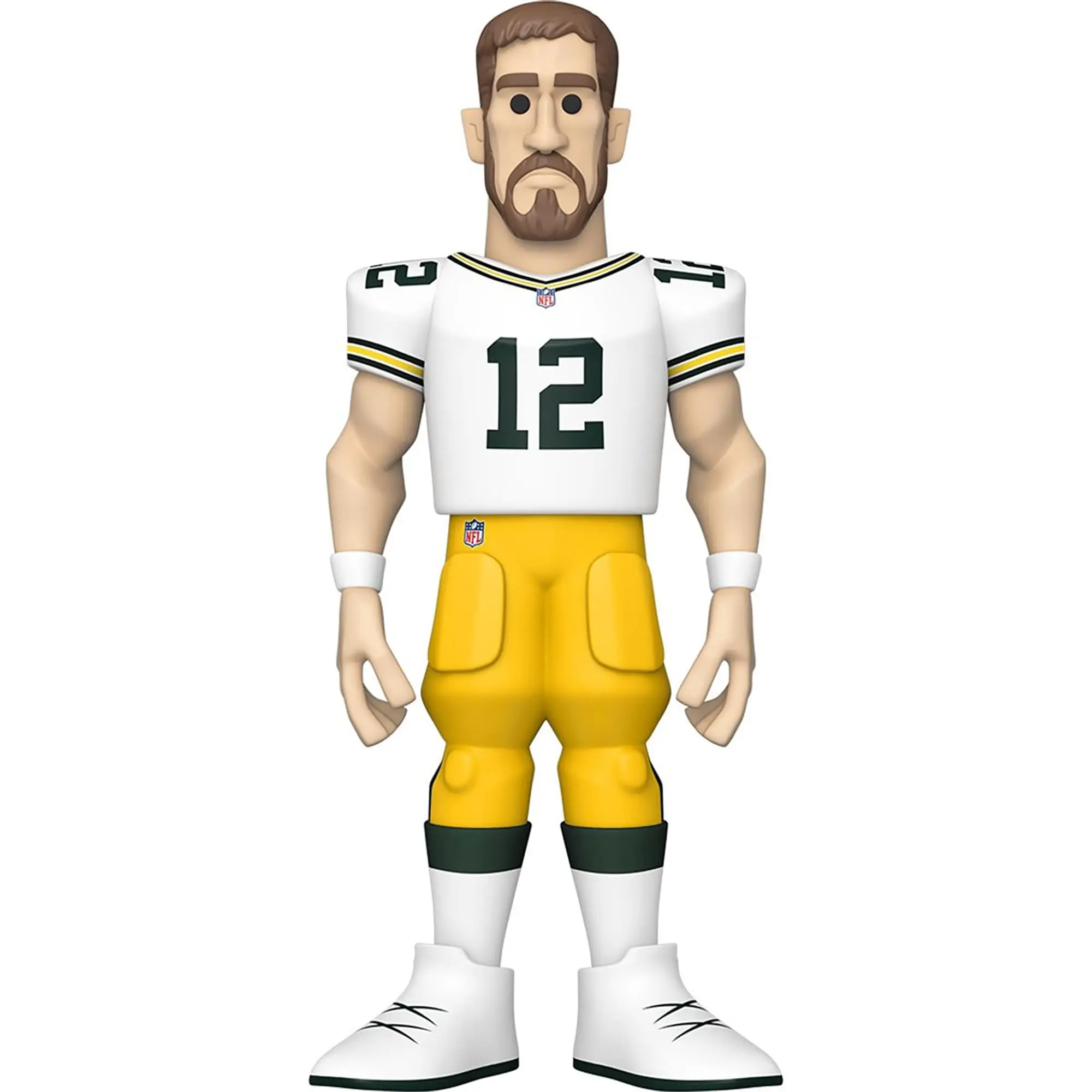 Green Bay Packers NFL Highly Styled 12 in Funko Gold Vinyl Figure - Aaron Rodgers Limited Chase, Choking Hazard Small Parts