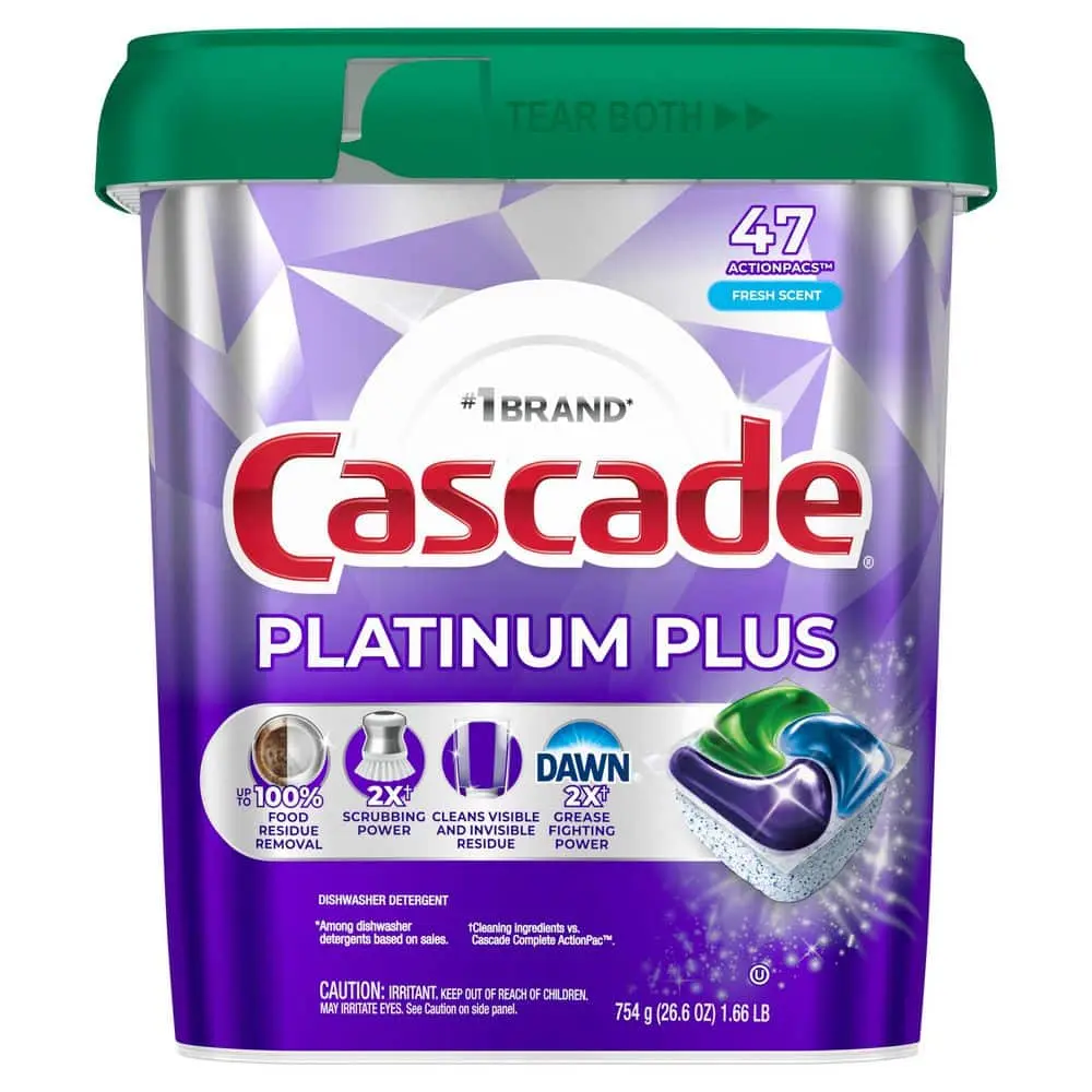 Platinum Plus ActionPacs with Dawn Fresh Scent Dishwashing Machine Detergent (47-Count, Multi-Pack 2)