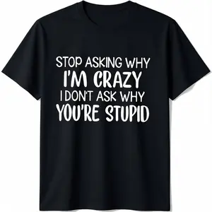[Crazy T-Shirt] 180G Pure T-Shirt | Women's Crazy Graphic Tee, Spring and Summer Clothing, Mother's Day, Holiday Date Nights, Graduation Gifts