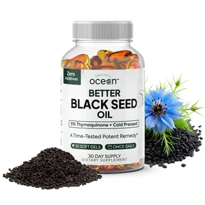 Organics Ocean Better Organic Black Seed Oil Cold Pressed - Pure Nigella Sativa Oil for Immune Support - 5% Thymoquinone - Support Memory, Vitality, and Cellular Health