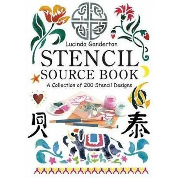 USED Book - Stencil Sourcebook: A Collection of 200 Stencil Designs by Lucinda Ganderton (Hardcover) - english
