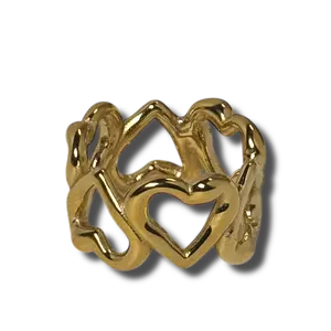 Promise Ring Heart Signet Ring Zirconia Inlaid Heart