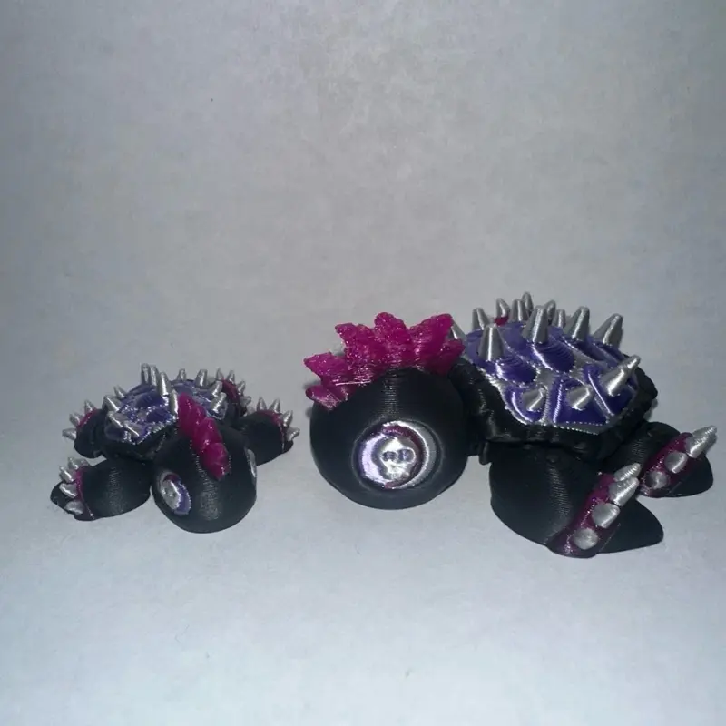 Flexi Punk Turtles and Flexi Not-A-Mimic Turtle (mini and small) 3D printed