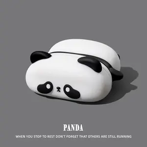 Cute Panda Earphone Case for AirPods Pro 2 3 4 Pro2 Pro3 , 3D Cartoon Design, Soft Silicone Material, Shockproof and Drop-Resistant Headphone Box
