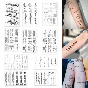 10 fake tattoos, temporary tattoos, English short quotes, personality quotes, life mottos, suitable for men and women, suitable for sticking on the hands and body