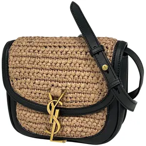Pre-owned Yves Saint Laurent Raffia Shoulder Bags Saint Laurent Kaia Medium 4000015929149