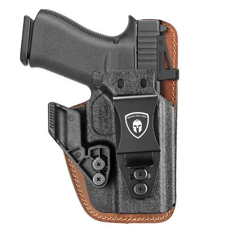 WARRIORLAND IWB Hybrid Claw Holster - Tactical Accessories for Glock 43/43X/43X MOS/48 MOS/G48, Right Hand, Concealed Carry, Optics Cut, 1.75 Inch Wide Belts, Custom Molded, Adjustable Cant, Durable Metal Belt Clip, Foam Back for Comfortable Carry