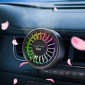 Car Aromatherapy Fan, USB Mini Fan with Colorful Ambiance, 3-Speed Wind Control, Soft Sound Operation, Ideal for Car & RV