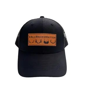 All Racks Matter Hat| Sewn Leather Patch Cap| Breathable Mesh Back| Adjustable Fit for Casual & Outdoor Use.