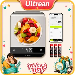 Ultrean Smart Digital Kitchen Scale, with High Precision 0.1g/0.001oz & App for Tracking Food, Calories, Macros, Dieting, Cooking, and Baby Food