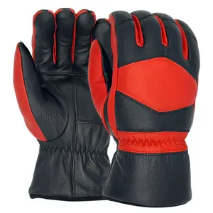 Mens Warm Winter Cold Weather Glove Leather Motorcycle Gloves Thermal Linning